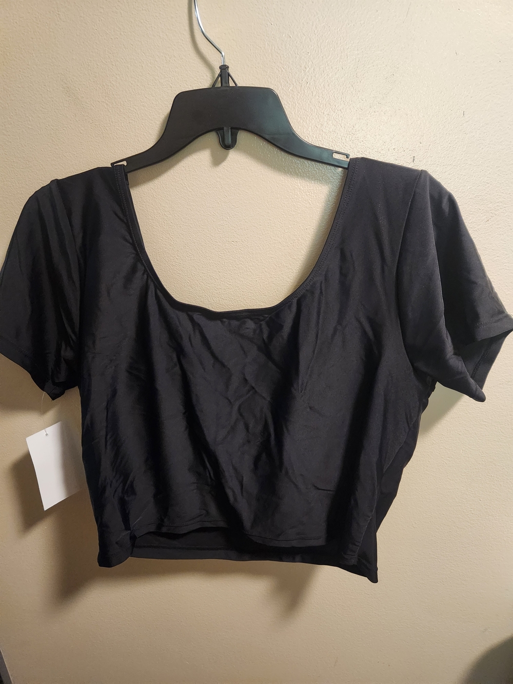 Women’s Black Swim Crop Top and stripe skirt - Picture 3 of 7